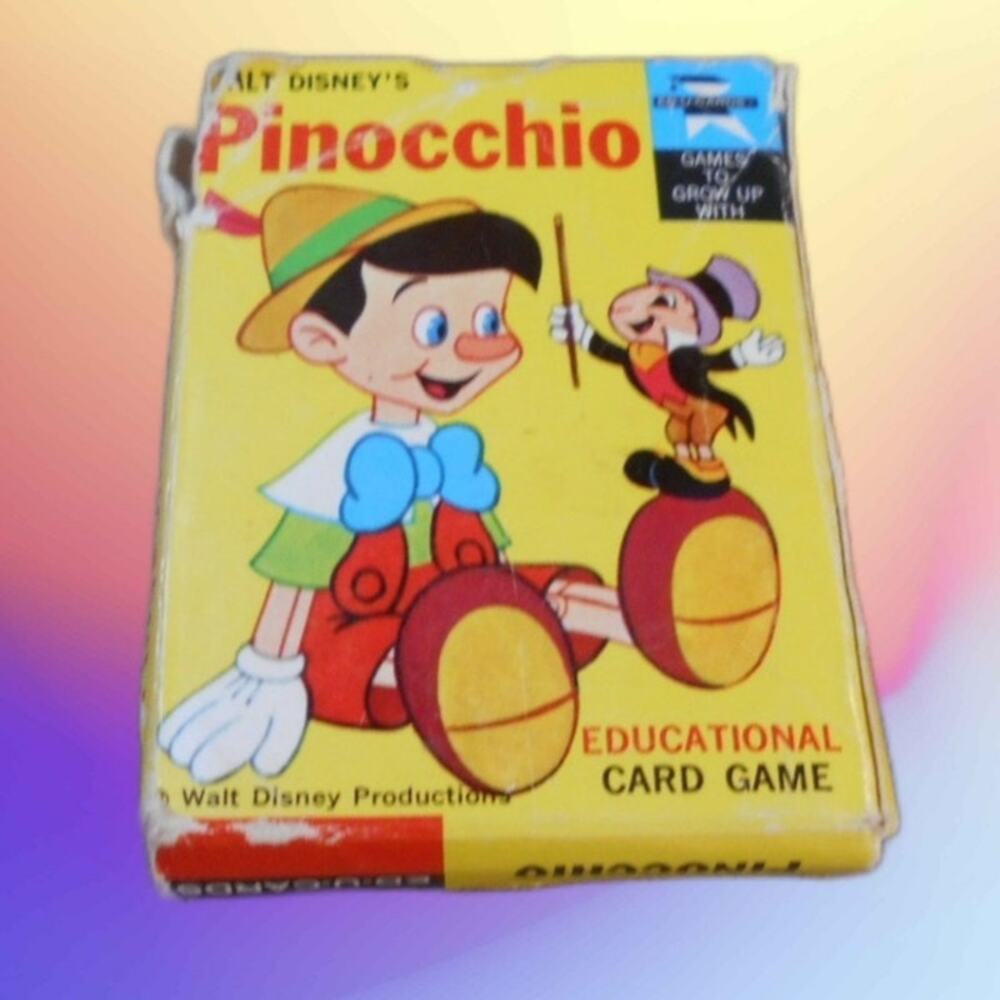 Vintage 1968 Walt Disney Pinocchio Word Card Game ED-U Cards Complete